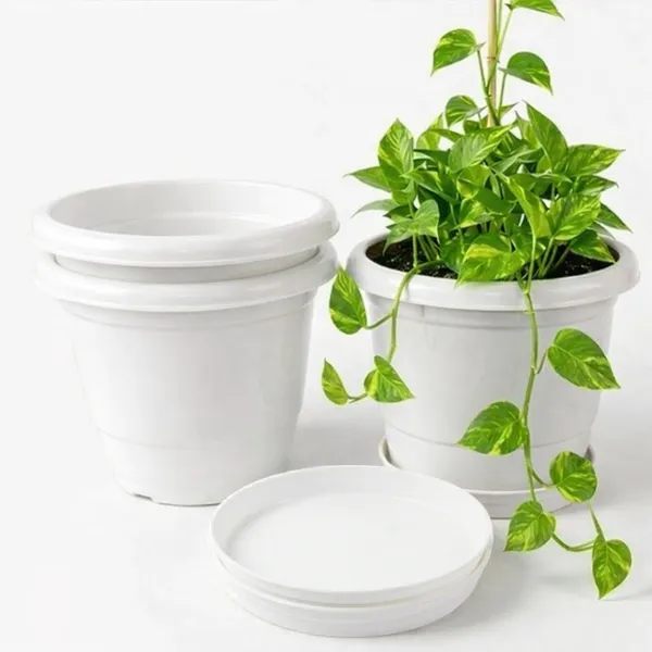 White_Plastic_Premium_Planter_For_Balcony,_Garden_And_Home_Decor