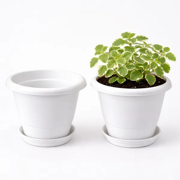 White_Plastic_Premium_Planter_For_Balcony,_Garden_And_Home_Decor