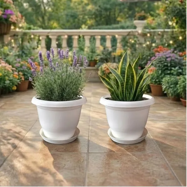 White_Plastic_Premium_Planter_For_Balcony,_Garden_And_Home_Decor