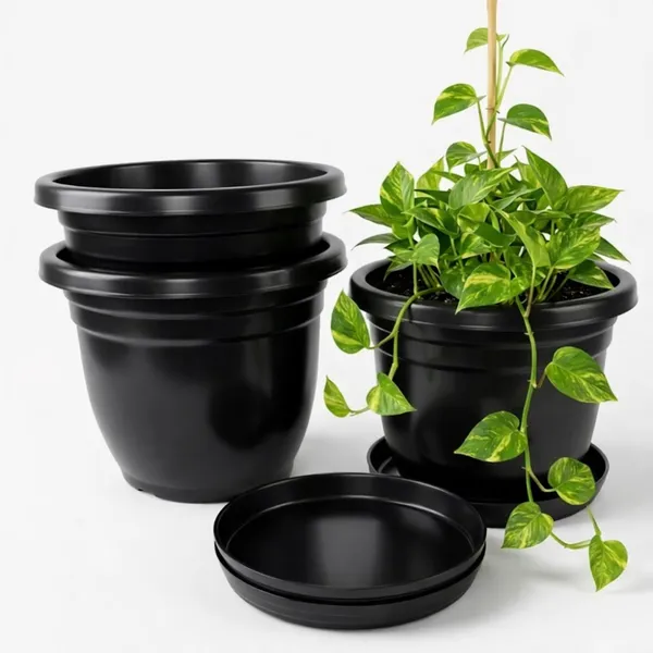 Black_Plastic_Premium_Planter_For_Balcony,_Garden_And_Home_Decor