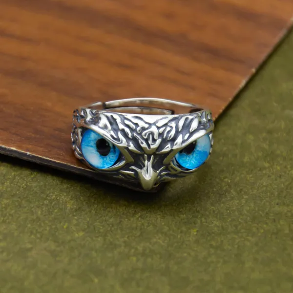 Antique_Mystical_Owl_Ring_(Adjustable)_in_925_Silver_by_SVADEZI