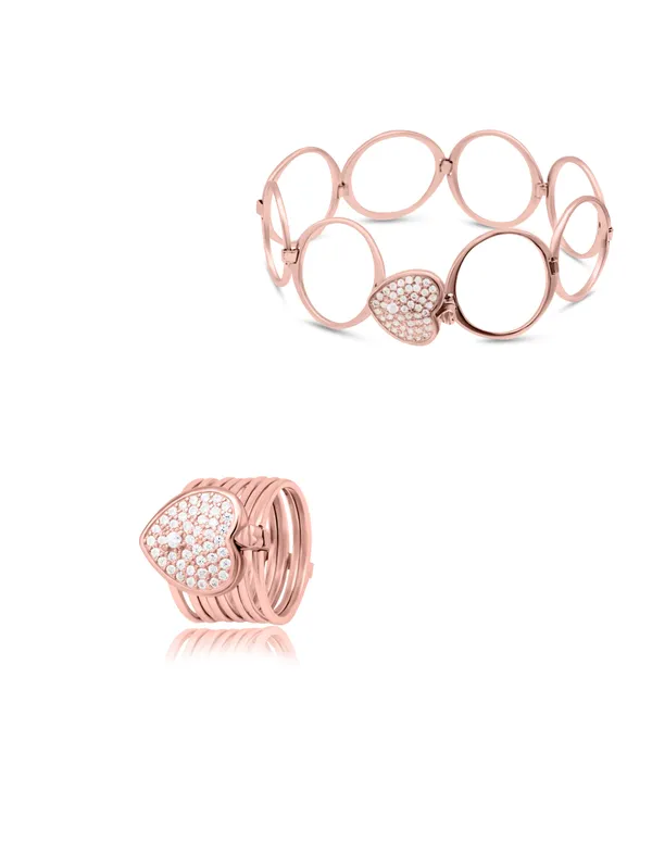 Dazzling_Heart_Rose_Gold_Tone_Ring_&_Bracelet_|_Statement_Piece