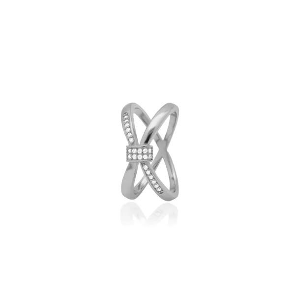 Dazzling_silver_crossed_ring_in_925_Silver_by_SVADEZI