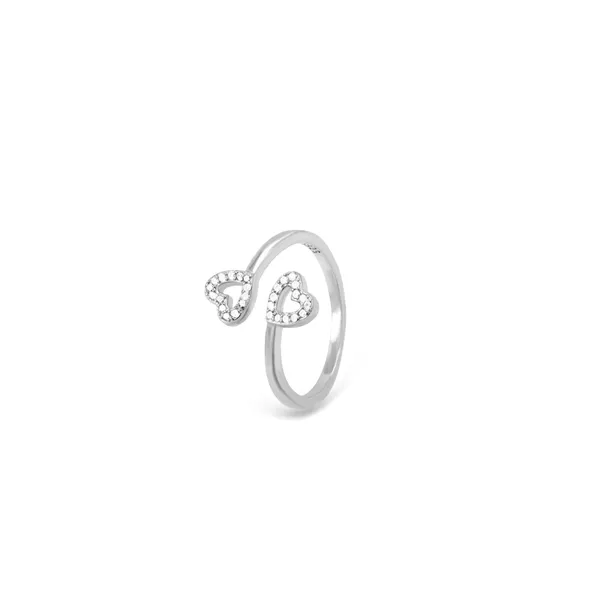 Double_Heart_Adjustable_ring_in_925_Silver_by_SVADEZI