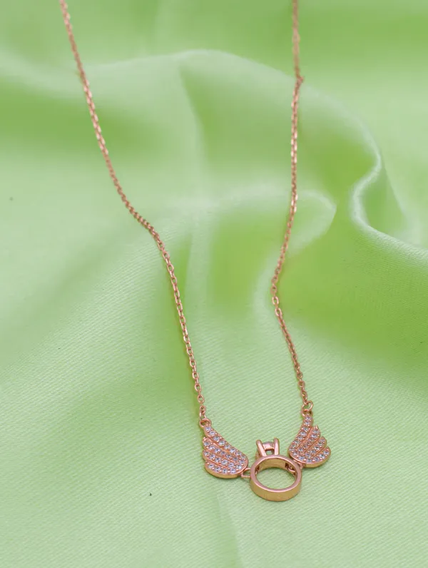 925_Silver_Wing_Necklace_-_White_Zircon