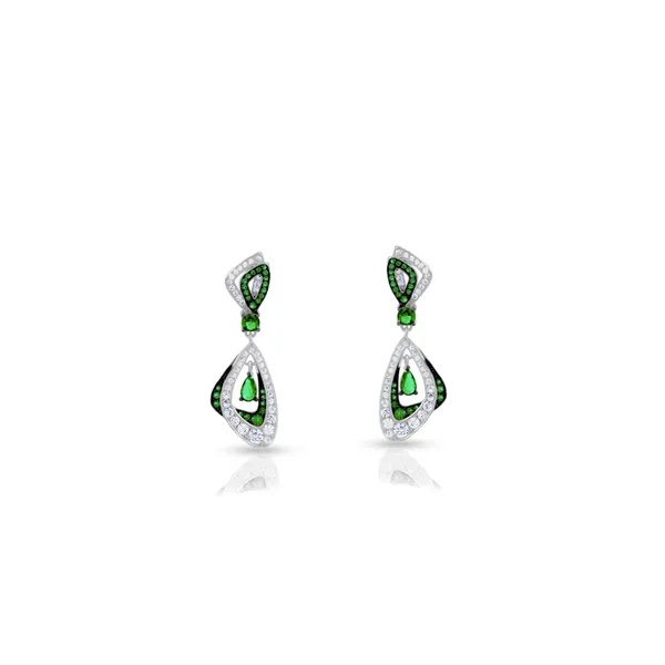 White_Swarovski_Zircon_with_Green_Emerald_in_925_Silver_by_SVADEZI