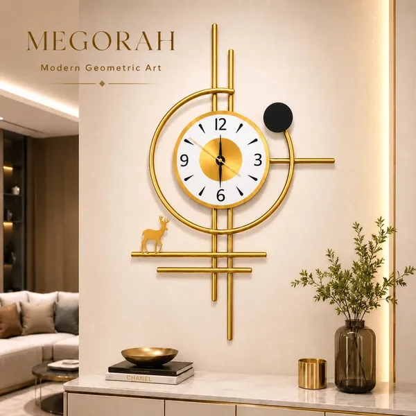 Megorah_Luxury_Modern_Geometric_Wall_Clock_|_Premium_Gold_Metal_Designer_Wall_Art_Clock_for_Living_Room,_Bedroom_&_Office