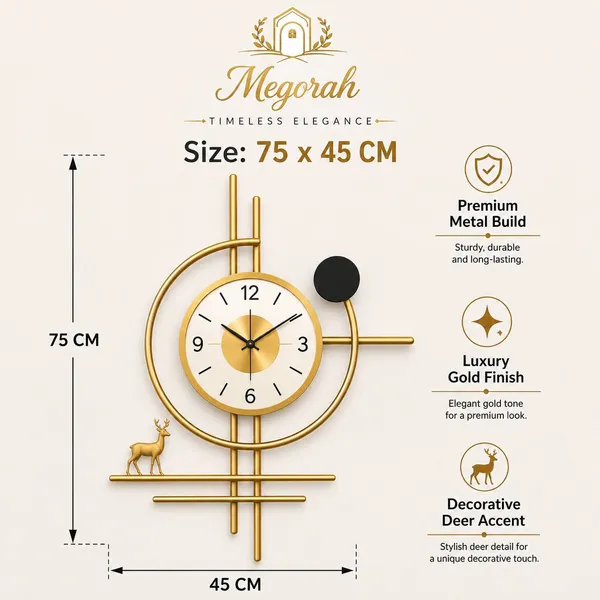 Megorah_Luxury_Modern_Geometric_Wall_Clock_|_Premium_Gold_Metal_Designer_Wall_Art_Clock_for_Living_Room,_Bedroom_&_Office