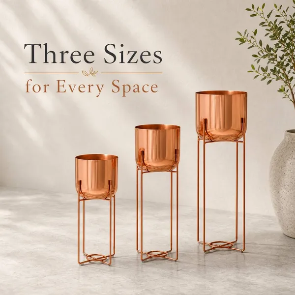 MEGORAH'S_Premium_Copper_Finish_3-Tier_Metal_Planter_Stand_Set_for_Indoor_&_Outdoor_Décor