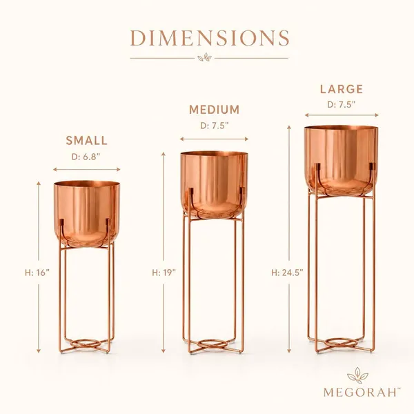 MEGORAH'S_Premium_Copper_Finish_3-Tier_Metal_Planter_Stand_Set_for_Indoor_&_Outdoor_Décor