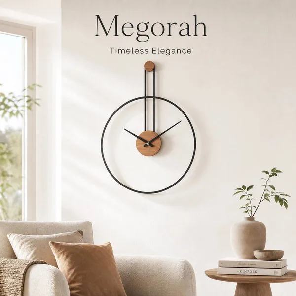 Megorah_Stockholm_|_Minimalist_Hoop_Wall_Clock_with_Walnut_Accents