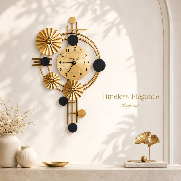Megorah_Luxury_Gold_&_Black_Designer_Wall_Clock_|_Modern_Decorative_Metal_Wall_Clock_for_Living_Room,_Bedroom_&_Home_Decor