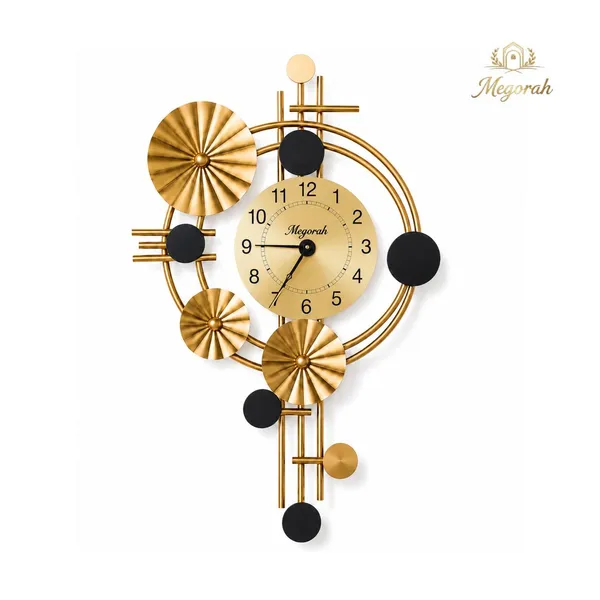 Megorah_Luxury_Gold_&_Black_Designer_Wall_Clock_|_Modern_Decorative_Metal_Wall_Clock_for_Living_Room,_Bedroom_&_Home_Decor