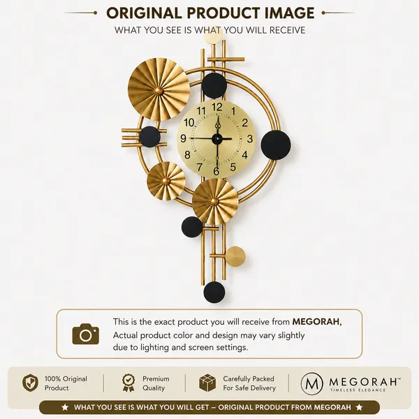 Megorah_Luxury_Gold_&_Black_Designer_Wall_Clock_|_Modern_Decorative_Metal_Wall_Clock_for_Living_Room,_Bedroom_&_Home_Decor