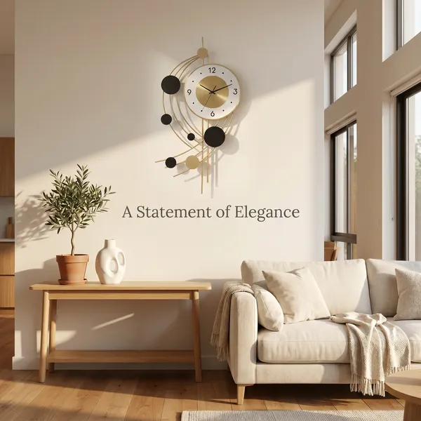 Megorah_Eclipse_Meridian_Metal_Wall_Clock_–_Luxury_Modern_Abstract_Art_Decor