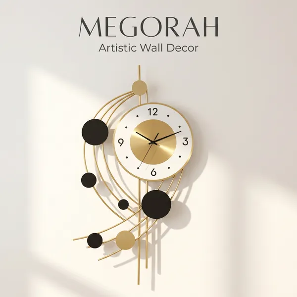 Megorah_Eclipse_Meridian_Metal_Wall_Clock_–_Luxury_Modern_Abstract_Art_Decor