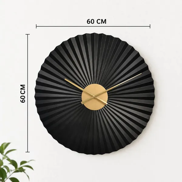 Megorah_Auréon_Noir_Luxury_Textured_Wall_Clock