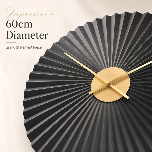 Megorah_Auréon_Noir_Luxury_Textured_Wall_Clock