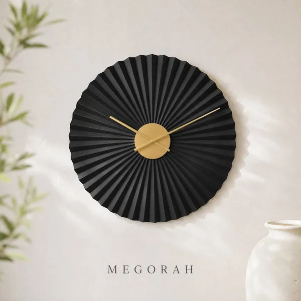 Megorah_Auréon_Noir_Luxury_Textured_Wall_Clock