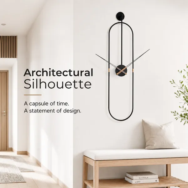 Megorah_Modern_Capsule_Open-Frame_Wall_Clock_–_Matte_Black_Architectural_Decor