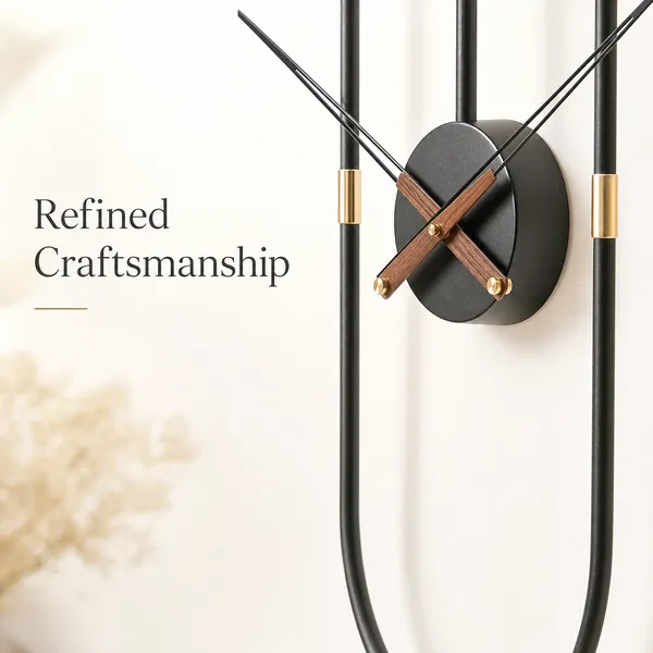 Megorah_Modern_Capsule_Open-Frame_Wall_Clock_–_Matte_Black_Architectural_Decor