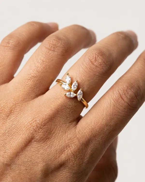 Crystal_Leaf_Ring_for_Women_|_Gold_Plated_Marquise_Cut_Crystal_Leaf_Design_Ring_|_Minimal_Fashion_Adjustable_Ring_for_Girls
