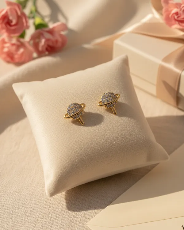 Gold_Plated_Saturn_Planet_Cz_Stud_Earrings_For_Women