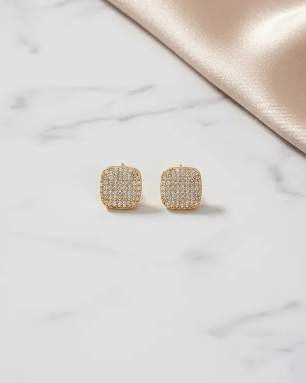 Gold_Plated_Cushion_Square_Full_Pave_Cz_Stud_Earrings_For_Women