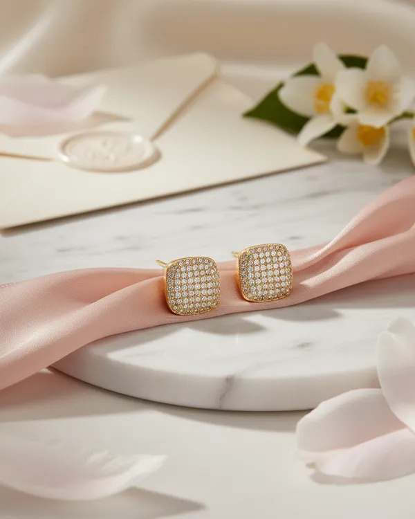 Gold_Plated_Cushion_Square_Full_Pave_Cz_Stud_Earrings_For_Women