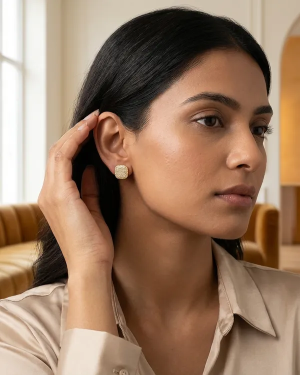 Gold_Plated_Cushion_Square_Full_Pave_Cz_Stud_Earrings_For_Women
