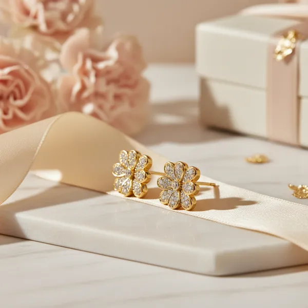 Gold_Plated_Brass_Daisy_Cz_Six_Petal_Flower_Stud_Earrings_For_Women