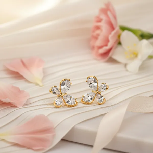 Gold_Plated_Crystal_Butterfly_Pear_Cz_Stud_Earrings_For_Women