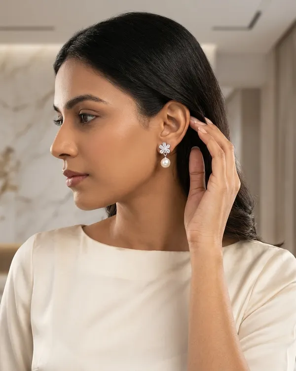 Silver_Plated_Cz_Floral_Pearl_Drop_Earrings_For_Women