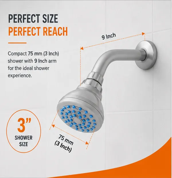 ABS_Overhead_Shower_Arc-Mini_with_Rub-it_Cleaning_Mechanism_with_9"_Round_Shower_Arm;_Size:_75mm