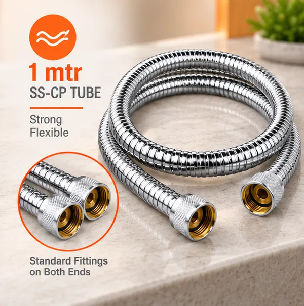 ABS_New_Health_Faucet_Econ_with_1_mtr_SS-CP_Tube_and_ABS_Chrome_Plated_Wall_Mounting_Bracket_/_Holder