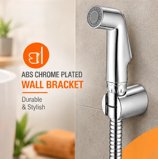 ABS_New_Health_Faucet_Econ_with_1_mtr_SS-CP_Tube_and_ABS_Chrome_Plated_Wall_Mounting_Bracket_/_Holder