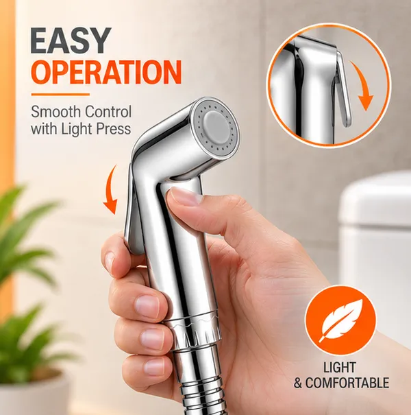 ABS_New_Health_Faucet_Econ_with_1_mtr_SS-CP_Tube_and_ABS_Chrome_Plated_Wall_Mounting_Bracket_/_Holder