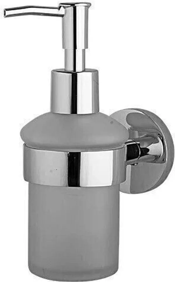 Brass_Liquid_Soap_Dispenser_Wall_Mounted_for_Bathroom_Hand_Wash,_Shampoo,_Body_Wash_and_Lotion_Frosted_Glass_(Pack_of_1)