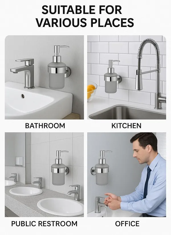 Brass_Liquid_Soap_Dispenser_Wall_Mounted_for_Bathroom_Hand_Wash,_Shampoo,_Body_Wash_and_Lotion_Frosted_Glass_(Pack_of_1)