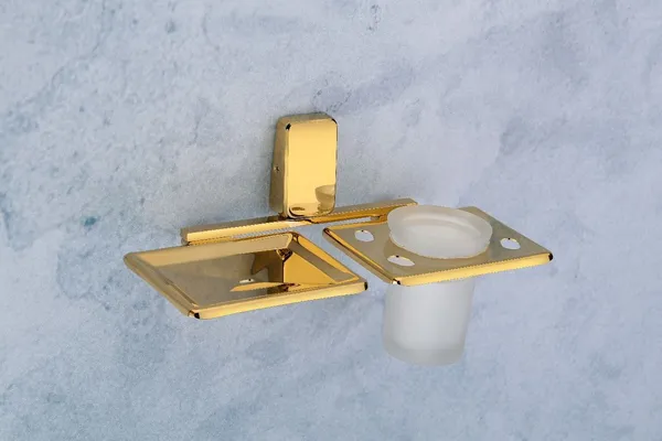 Stainless_Steel_Gold_Finish_Fortte_Soap_Dish_with_Frosted_Glass_Tumbler_Holder_Wall_Mounted_for_Bathroom_Toothbrush_and_Toothpaste_Storage_(Pack_of_1)