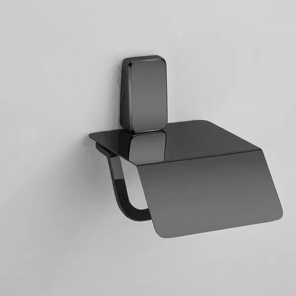 Fortte_Black_Paper_Holder_With_Flap_Toilet_Roll_Holder_Stainless_Steel_Toilet_Paper_Holder_Pack_Of_1
