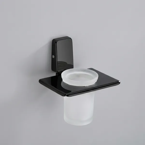 Fortte_Stainless_Steel_Black_Tumbler_Holder_for_Bathroom_Wall_Mount,_Durable_Toothbrush_&_Paste_Holder_(Pack_of_1)