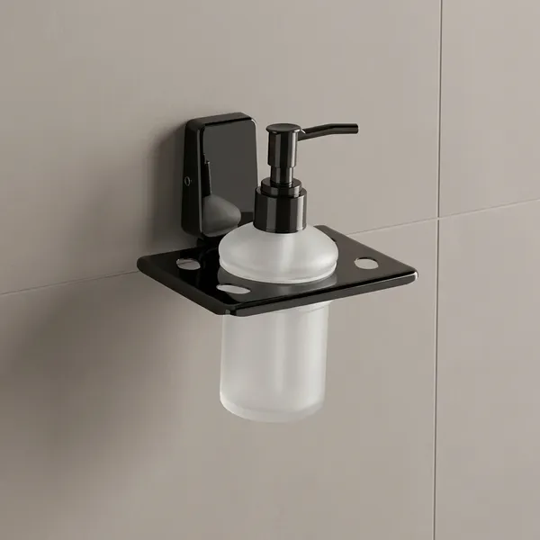 Fortte_Black_Modern_Soap_Dispenser_Pump_Bottle_Stainless_Steel_Bathroom_Set_Pack_Of_1