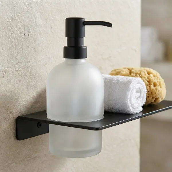 Fortte_Black_Modern_Soap_Dispenser_Pump_Bottle_Stainless_Steel_Bathroom_Set_Pack_Of_1