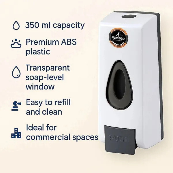 ABS_Liquid_Soap_Dispenser_350ml_(Pack_of_1),_Wall_Mounted_Bathroom_Soap_Dispenser_for_Handwash,_Shampoo_&_Sanitizer