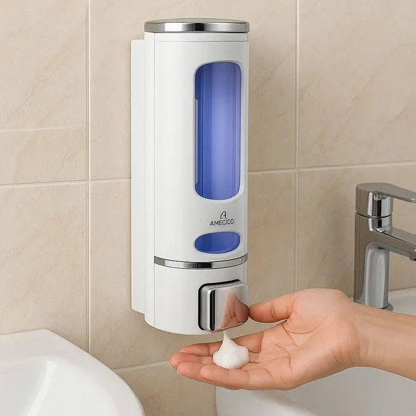 ABS_Liquid_Soap_Dispenser_400ml_Capacity,_Wall_Mount_Liquid_Soap_Holder_for_Bathroom,_Kitchen_&_Wash_Basin,_Easy_Refill_Design_(Pack_of_1)