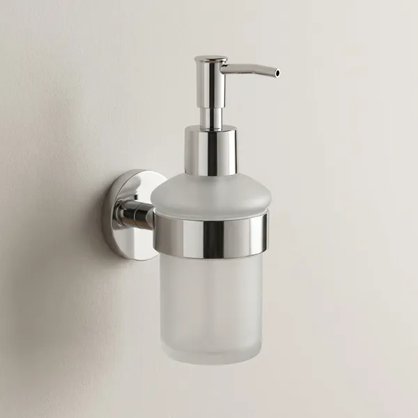 Brass_Liquid_Soap_Dispenser_Wall_Mounted_for_Bathroom_Hand_Wash,_Shampoo,_Body_Wash_and_Lotion_Frosted_Glass_(Pack_of_1)