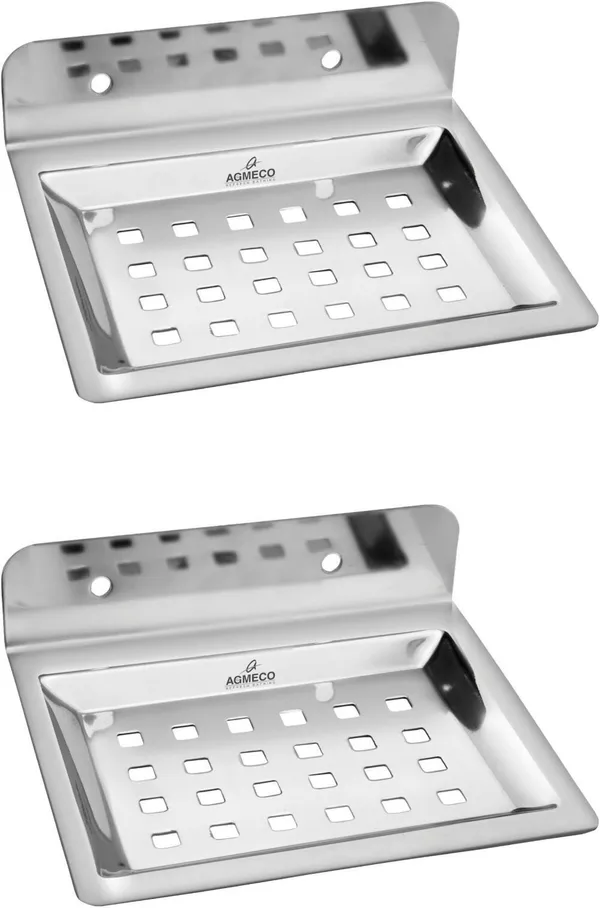 Stainless_Steel_Square_Soap_Dish_(Pack_of_2)_Wall_Mounted,_Rustproof_Soap_Holder_with_Drain_Design_