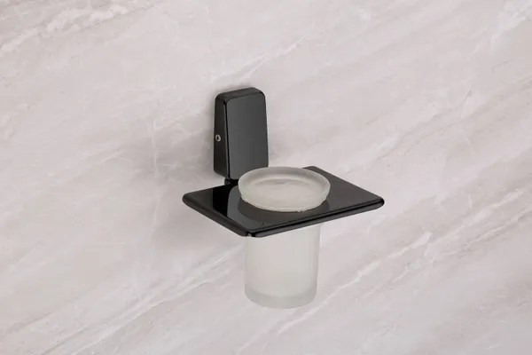 Fortte_Stainless_Steel_Black_Tumbler_Holder_for_Bathroom_Wall_Mount,_Durable_Toothbrush_&_Paste_Holder_(Pack_of_1)
