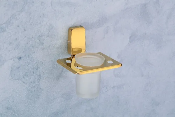 Stainless_Steel_Gold_Finish_Fortte_Tumbler_Holder_Wall_Mounted_for_Bathroom_Toothbrush_,Toothpaste_and_Accessories_Storage_with_Frosted_Glass_Tumbler_(Pack_of_1)